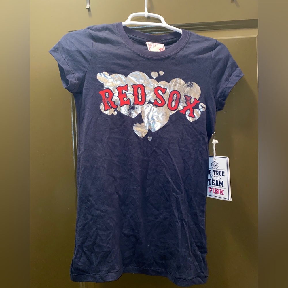 Navy PINK MLB collection Red Sox tee
